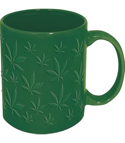 Funny Memory Loss Tazza Da Caffè 325ml Con Foglia Di Cannabis - Bianca, Ceramica Di Qualità, Regalo Umoristico
