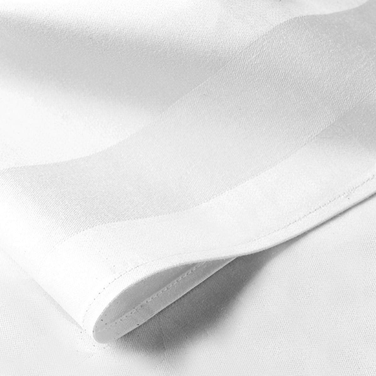 Set of 6 Superior White 100% Cotton Satin Band Napkins | by A & B TRADERS