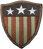 Patch Squad Men's Captain America Shield Stars Stripes Us Flag Morale Tactical Patch (Tan/ Copper)