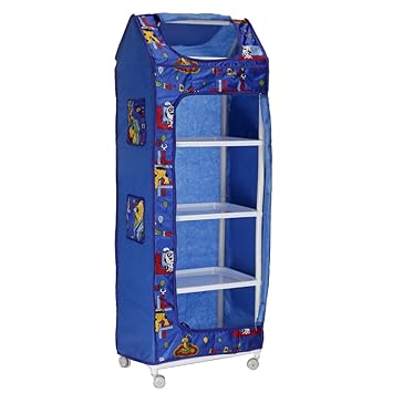 Archana Nhr Plastic Folding Kids Almirah ( 5 Shelf, Blue)