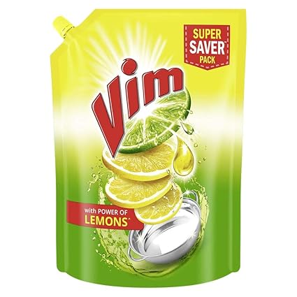 Vim Dishwash Liquid Gel Lemon Refill Pouch, 2 L