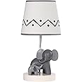 Lambs & Ivy Me & Mama White/Gray Elephant Nursery Lamp with Shade & Bulb