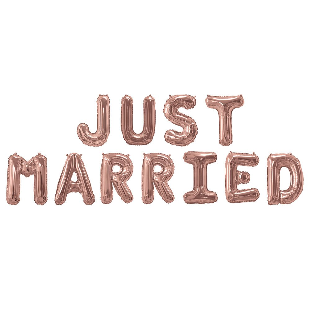 Foil Balloons - Rose Gold - JUST MARRIED