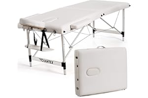 Giantex Portable Massage Table 84inch, Folding Lash Bed Aluminium Frame, Height Adjustable, 2 Fold Professional Facial Salon 