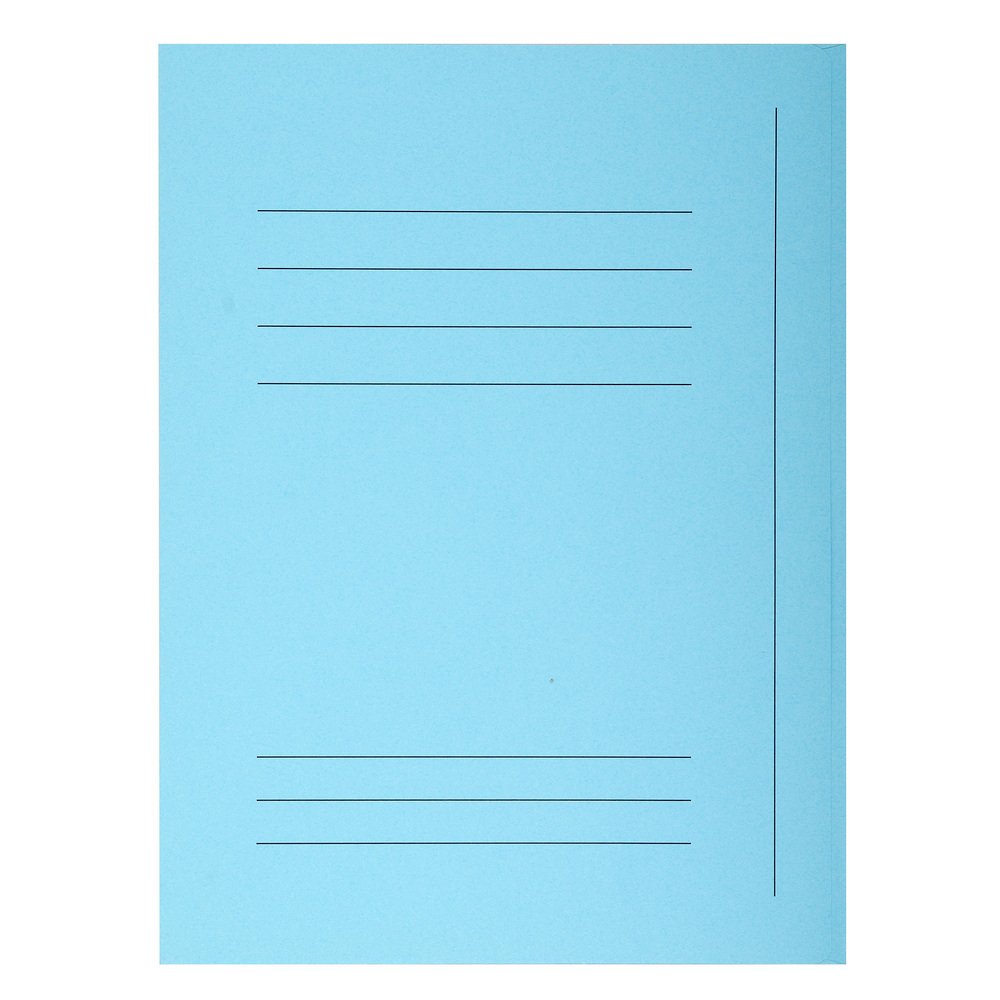 Exacompta - Ref 235006E - Super 210 Printed 3 Flap Folders - 240 x 320mm in Size, Suitable for A4 Documents, 210gsm Card, Pre-Printed Front - Light Blue (Pack of 50)