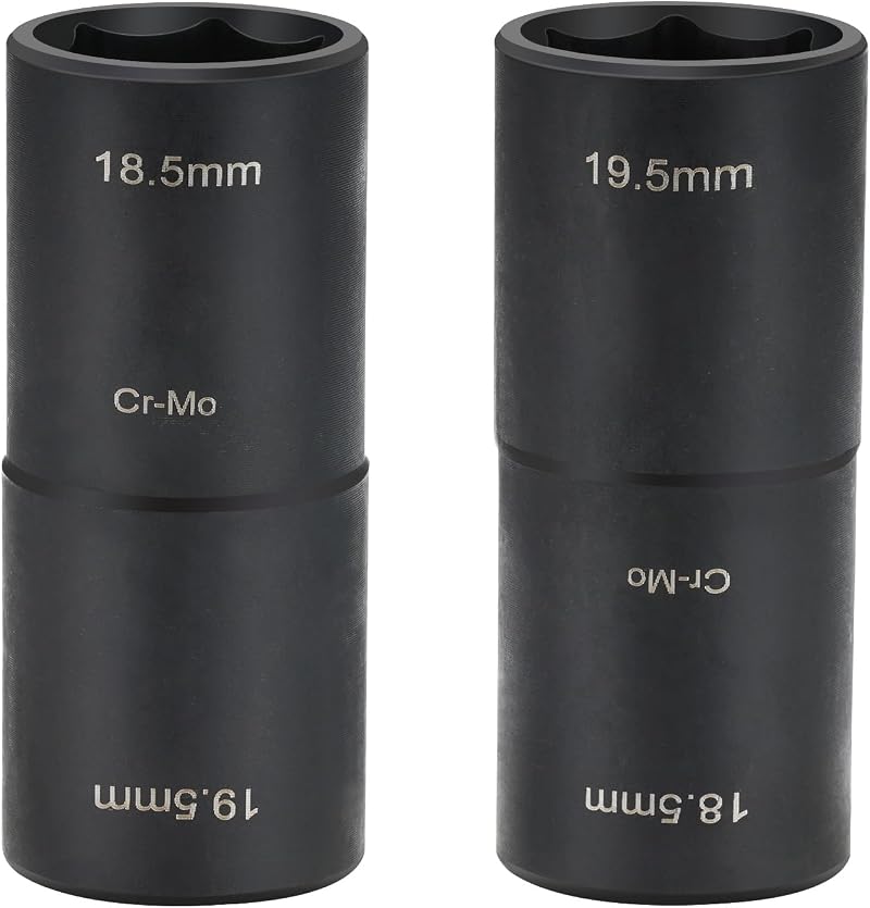 Sukudon Impact Wrench Nuts 18.5mm 19.5mm Socket Set 1/2 Inch Double Head