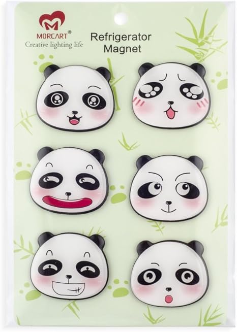 Amazon Co Jp K Jia 冷蔵庫用マグネット 可愛い 冷蔵庫 マグネット パンダ 磁石 いたずら表情セットマグネット 冷蔵庫マグネット 6個ステッカー メッセージホルダー ホームデコギフト オフィス用 ホーム キッチン