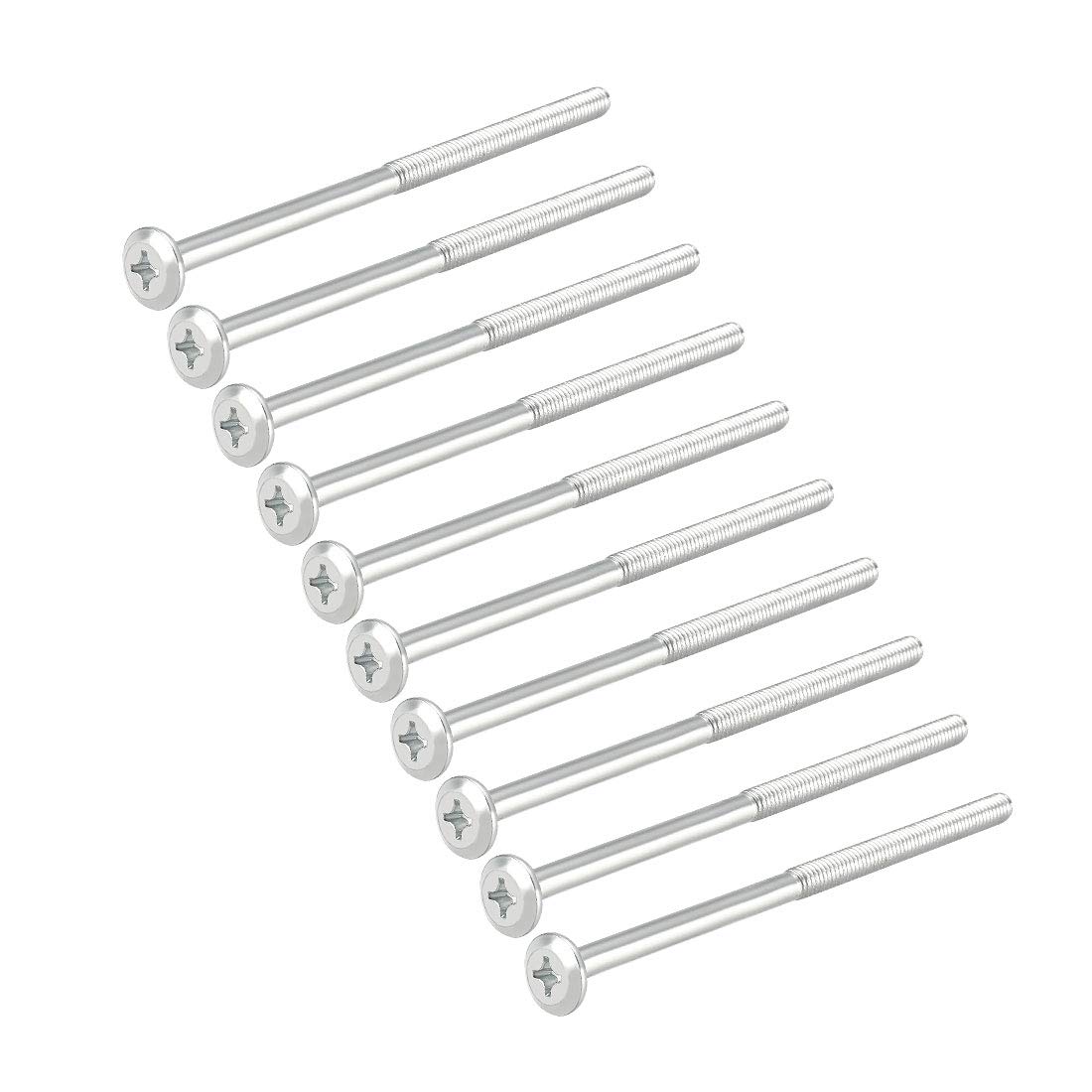 sourcing map M6x110mm Phillips Head Machine Screws Zinc Plated Cross Screw Leather Fasteners Bolts for Account Book Half Thread Carbon Steel 10Pcs