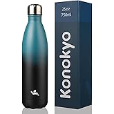 Konokyo Insulated Water Bottles,25 oz Double Wall Stainless Steel Vacumm Metal Flask for Sports Travel,Indigo Black