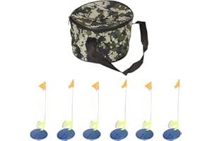 Cloimei Ice Fishing Flag Kit 6 Set Durable Portable Hands Free Winter Fishing Rod Tip Up Indicator Flags for Ice Anglers ABS 