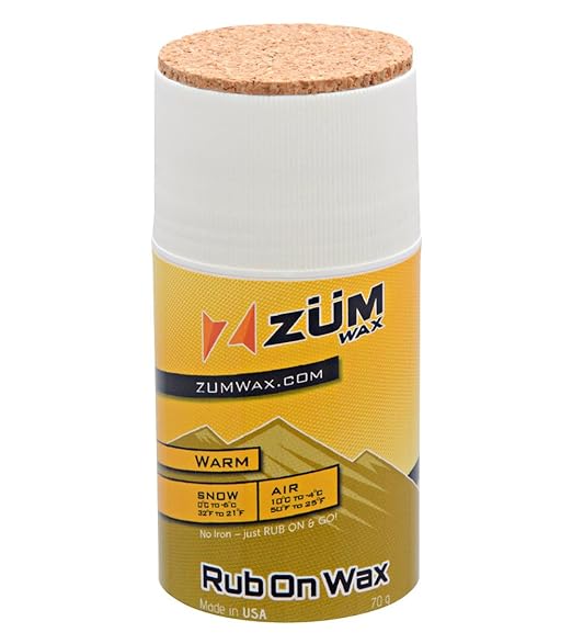 ZUMWax RUB ON WAX Ski/Snowboard WARM Temperature 70 gram