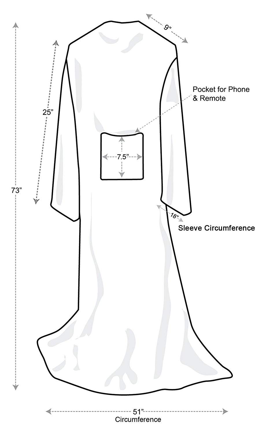 Catalonia Platinum Blanket with Sleeves, Ultra Plush Fleece Warm Blankets for Adult Women Men 185cm x 130cm, Black