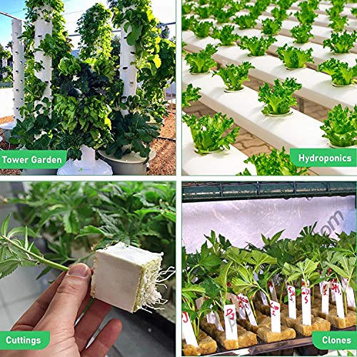 Decorlife 1.5" Rockwool Cubes, Starter Plugs for Hydroponics, 2 Sheets