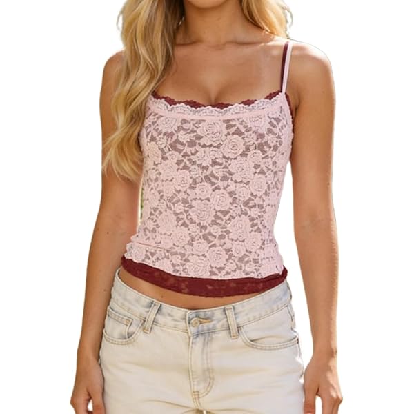 Women Double Layer Mesh Tank Tops Sleeveless Patchwork Strappy