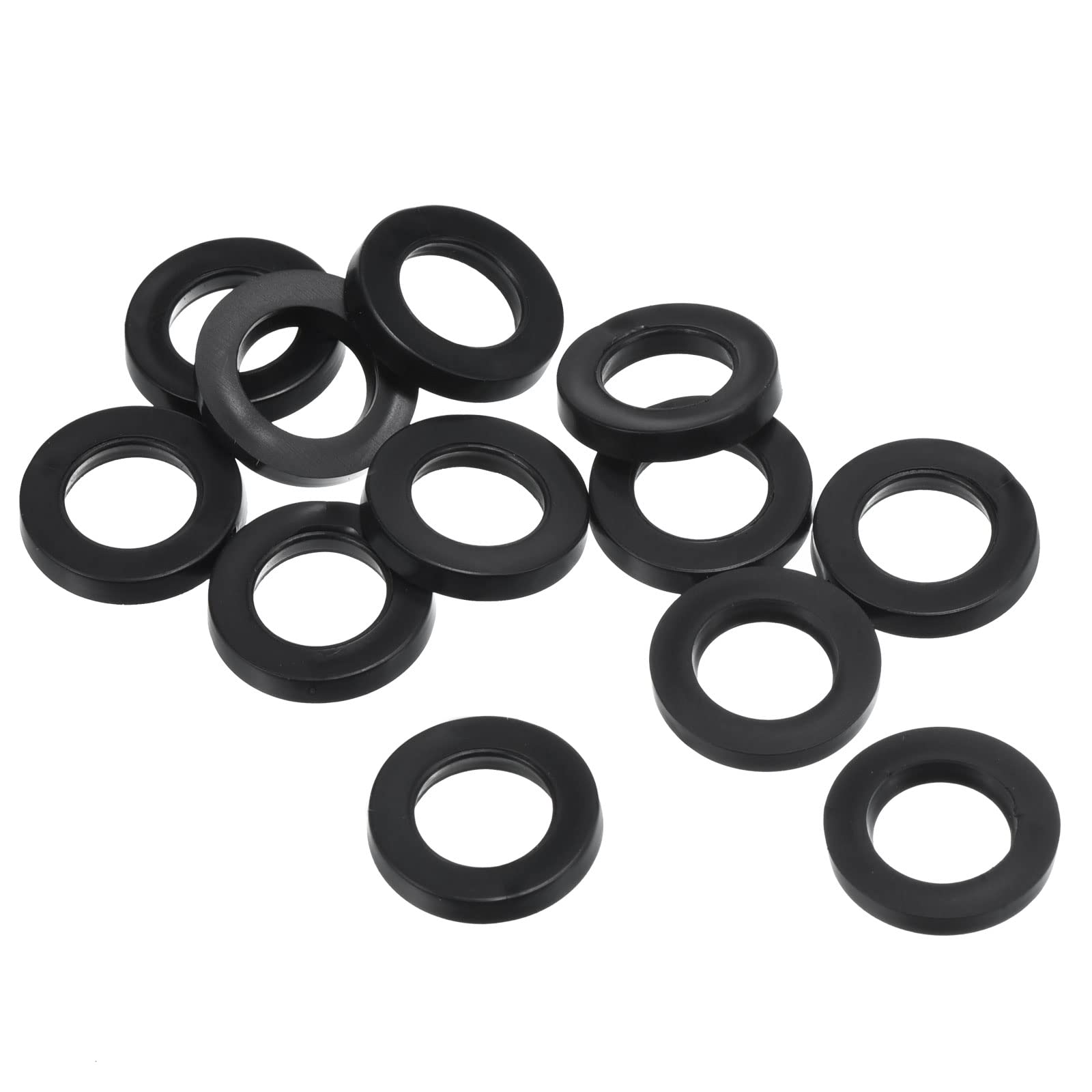 PATIKIL M10 Rubber Flat Washer, 12 Pack 10mm ID 16mm OD 2.5mm Thick Sealing Spacer Gasket Ring for Faucet Pipe Water Hose Fastener Bolt, Black — image 1