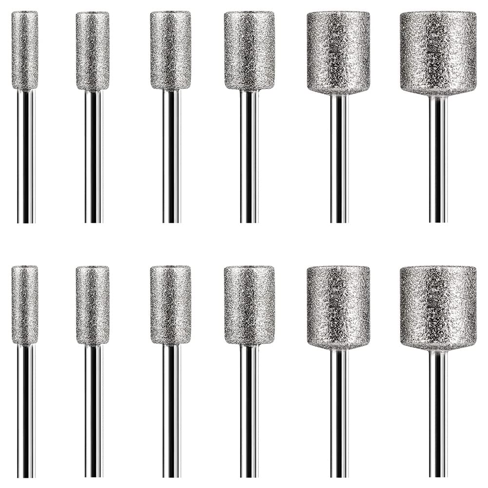 ZDSFSD Stone Carving Set,12PCS Burr Bits for Stone Rocks Glass Ceramics Rotary Tools(4mm 5mm 6mm 8mm 10mm 12mm)