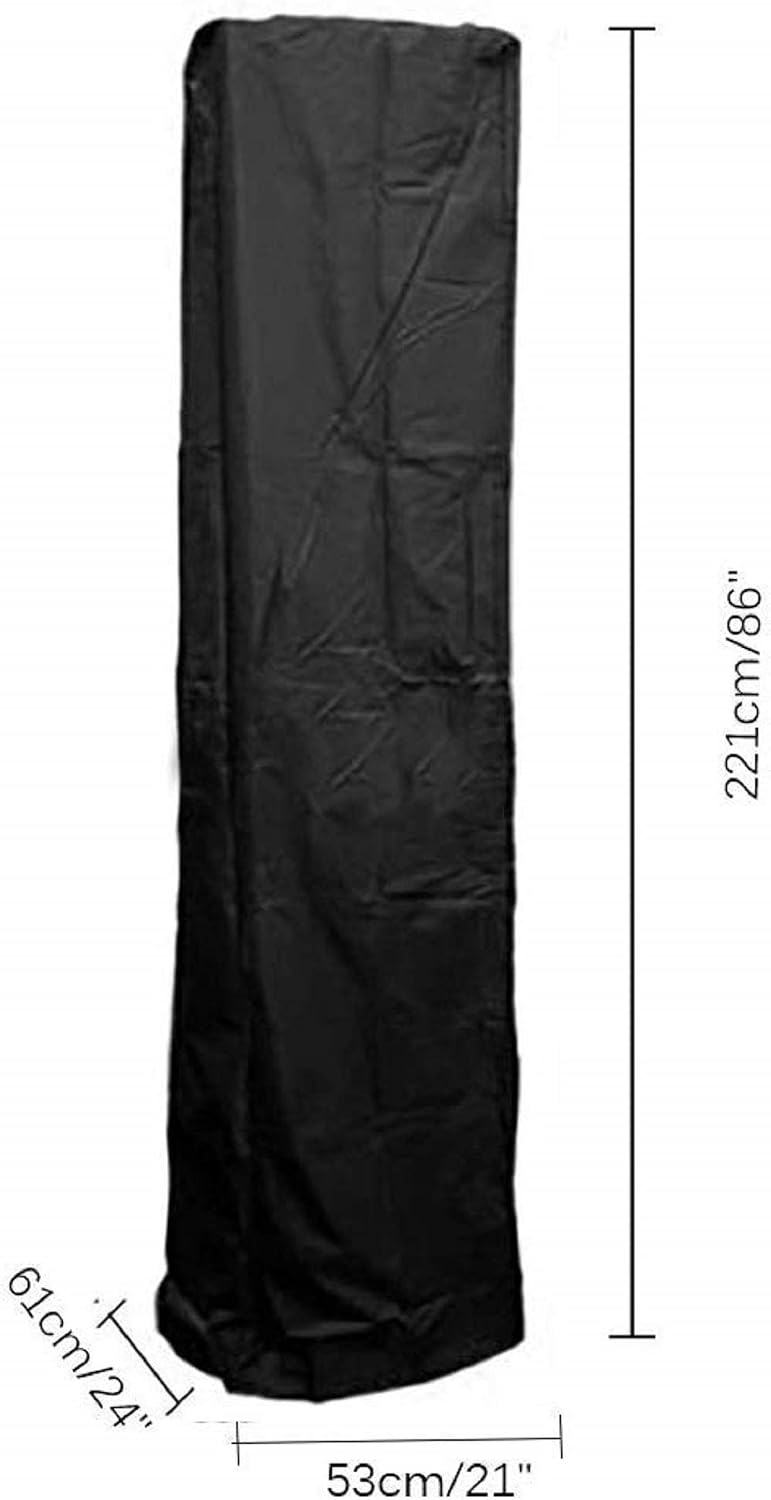 Patio Heater Cover Heavy Duty Waterproof Veranda Covers for Pyramid Patio Standup Heaters ELR Triangle Gas Tall Heater Cover Black -86x21x24 Inches - Image 3