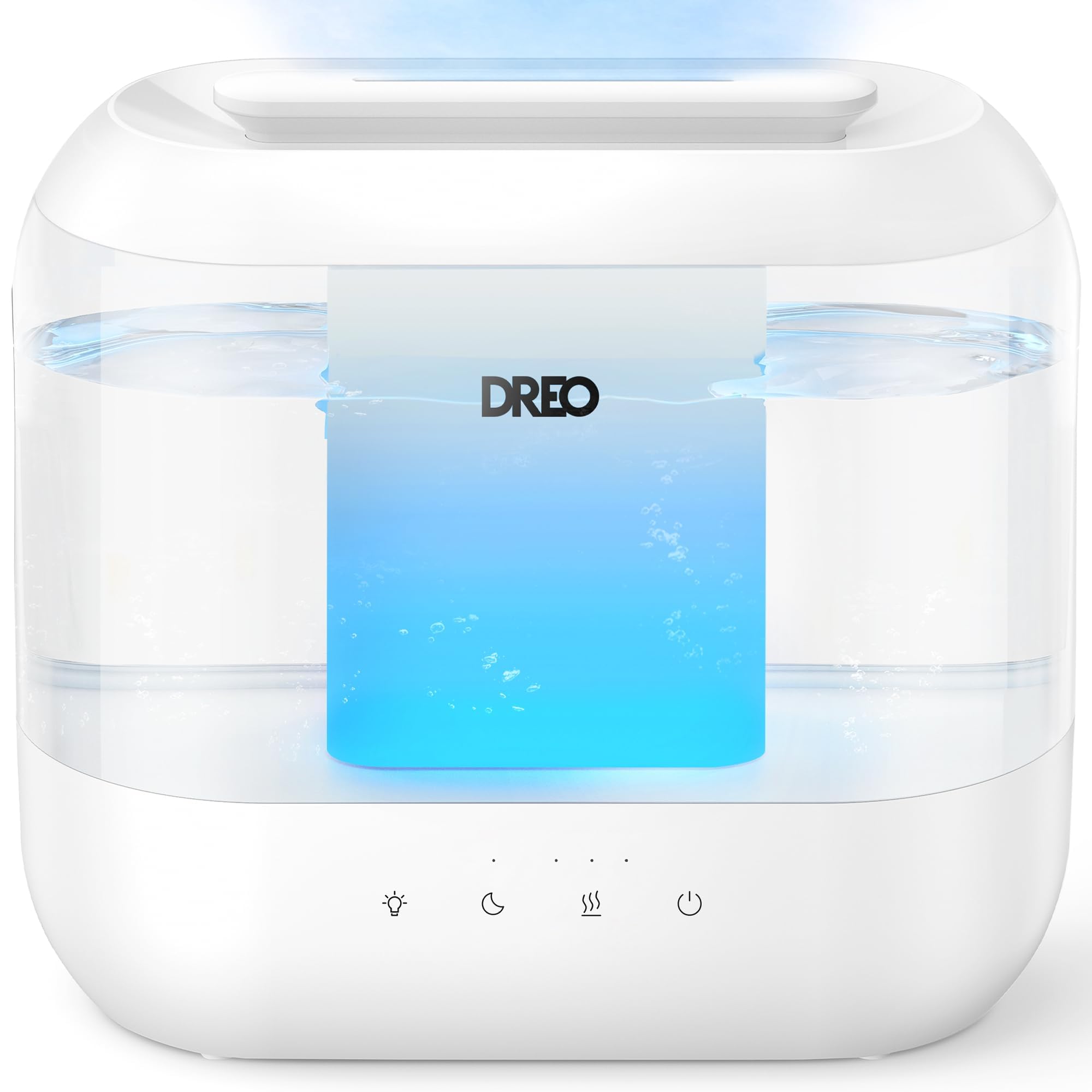 Dreo Humidifiers for Bedroom, 4L Top Fill for Large Room, 36H Runtime, 28 dB Quiet Supersized Cool Mist Air Humidifier for Baby Nursery, Plants, Indoor, Night Light, Easy to Clean & Fill