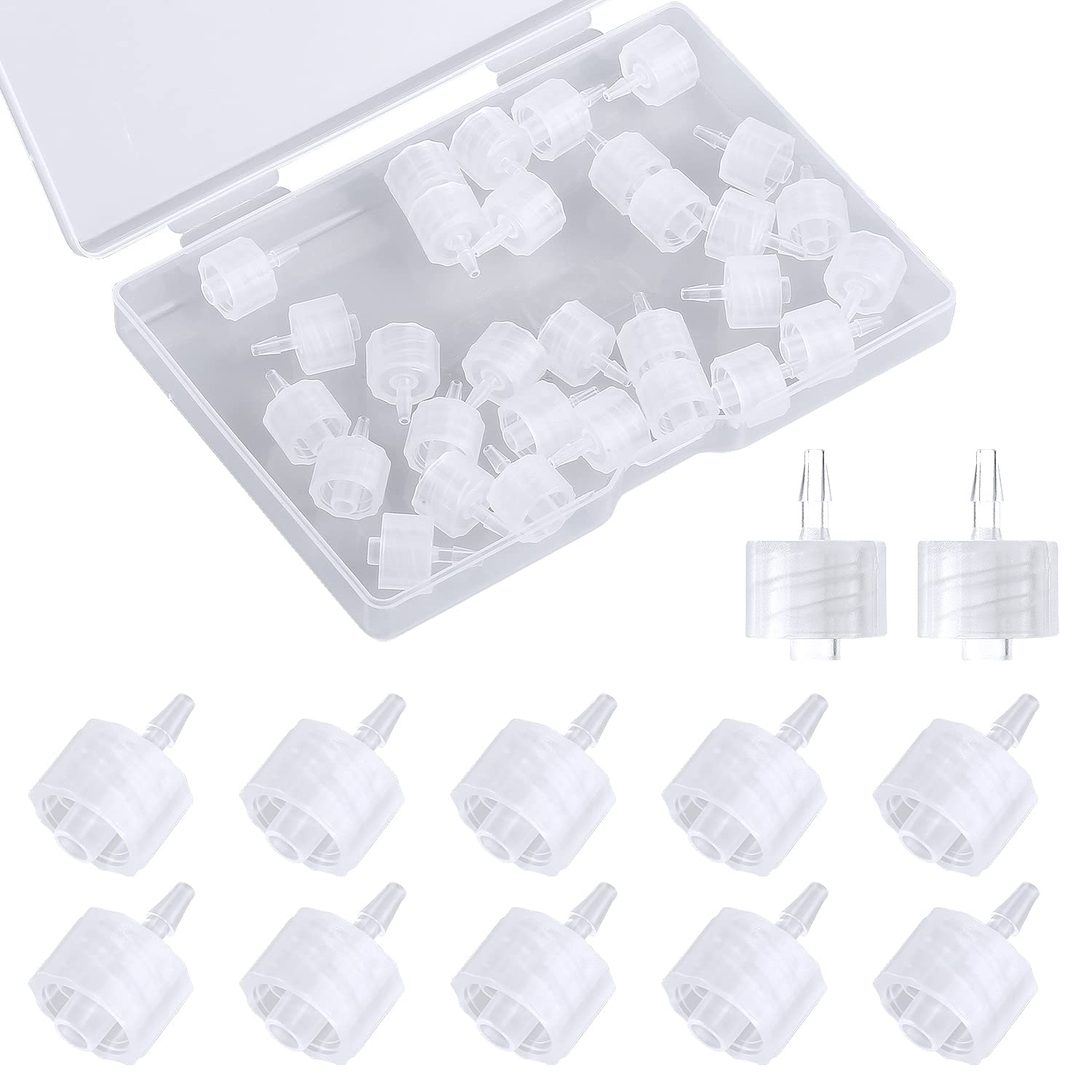 Photo 1 of 30pcs Adapter, Clear Male Luer Lock 1/16" Luer Lock Connector Kit to Coupler Adapter (1.6mm)