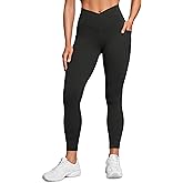 CRZ YOGA Butterluxe Womens Crossover Waist Workout Leggings with Pockets 25" - V Cross High Waist Gym Lounge Yoga Pants
