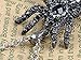 Alilang Synthetic Jet Black Czech Crystal Rhinestones Tarantula Spider Insect Bug Pendant Necklace
