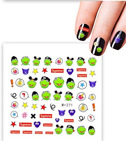 Jsiyu Nail Stickers 2 Sheet Optional Diy Nail Sticker Water Transfer Cartoon Design Tips Nail Beauty Manicure Decal B N Amazon Co Uk Beauty
