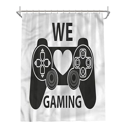 Amazon Com Jiahong Pan Gamer Shower Curtains With Hooks We Love
