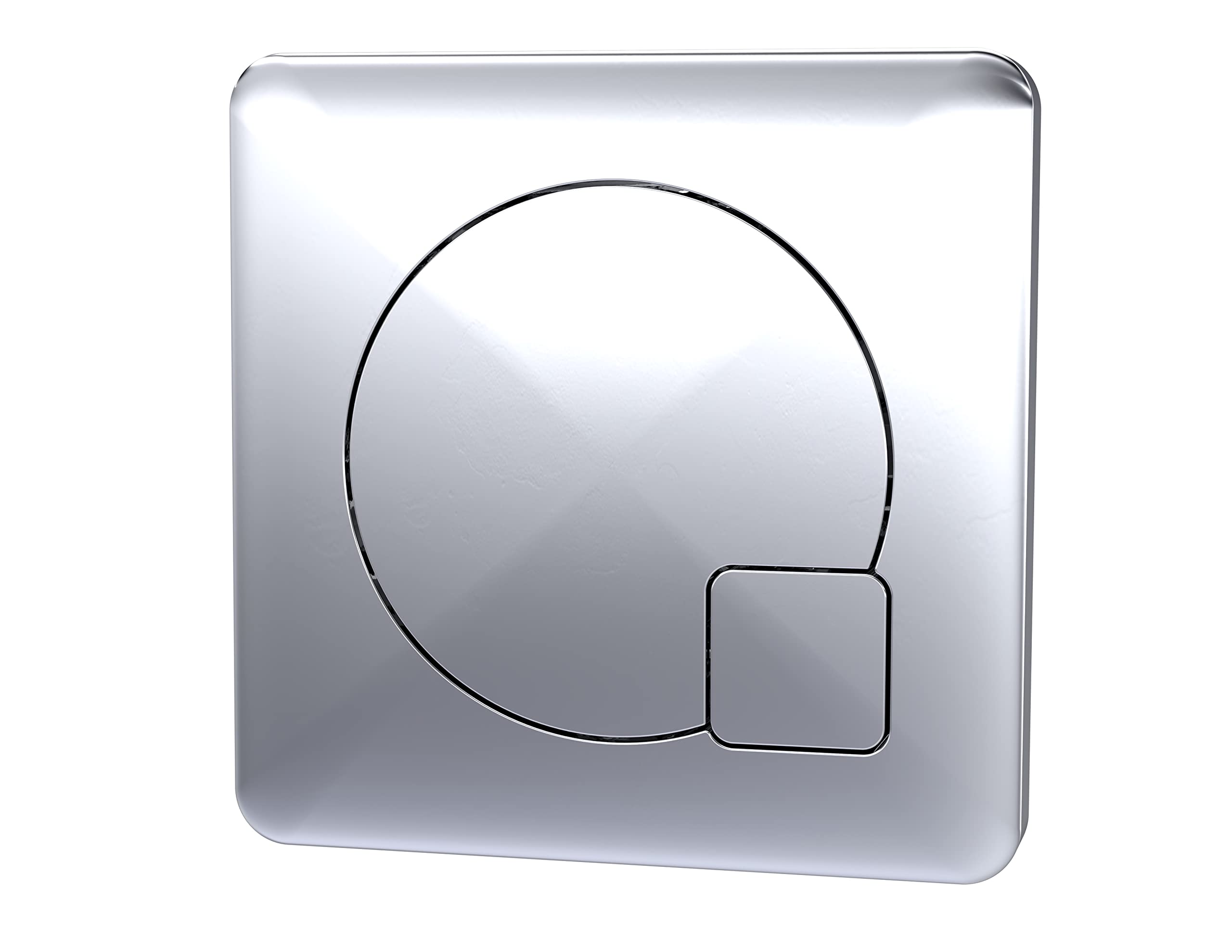 nuie MDPB01 Modern Bathroom Dual Flush Square Push Button for Use with Concealed Cistern (Cistern Not Included), 70mm, Chrome