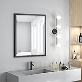 Black Bathroom Mirror 24 x 30 Inch Rectangle Vanity