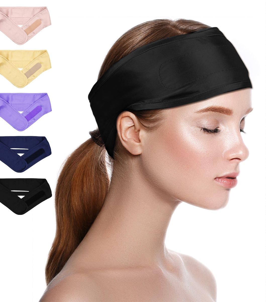 Photo 1 of FANTASTIC HOUSE Silk Spa Headband for Washing Face, 22 Momme 100% Mulberry Silk Scarf for Hair Wrapping at Night, Adjustable Ponytail Head Wrap Hair Band for Women and Girls