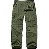 Mens Convertible Hiking-Pants, Quick-Dry Waterproof Lightweight Pants for Outdoor, Zip-Off Pants with 7 Pocket