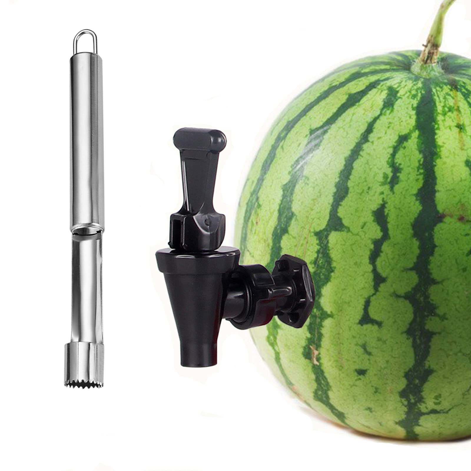 Watermelon Fruit Keg Tap Spout Kit Ideal for Making Melon, Pineapple Party Cocktails Fruity Mixed Drinks DIY Watermelon Spigot Tools for Cocktail Party