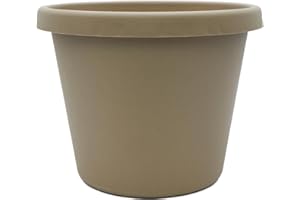 The HC Companies Prima Round Plastic Plant Pot w/Rolled Rim - Lightweight & UV Resistant Flower Pot for Herbs & More - Outdoor & Indoor Plant Pots w/Drainage (20 inch, Sandstone, Pack of 1)