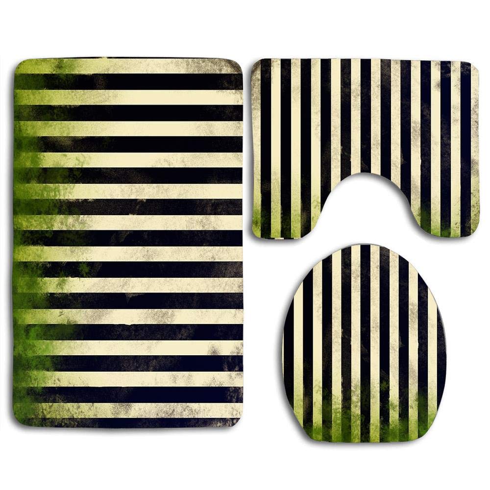 NEWcoco 3-Piece Bathroom Set Bath Mat Rug Lid Toilet Covers Toilet Seat Cushion Decor Non-Slip It's Showtime!