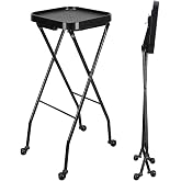 STYLANCE Salon Folding Tray on Wheels, Rolling Color Tray for Hair Stylist &amp; Esthetician, Tattoo Cart, Beauty Utility Cart