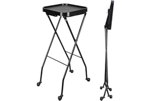 STYLANCE Salon Folding Tray, Folding Salon Rolling Tray on Wheels, Color Tray for Hair Stylist& Esthetician, Tattoo Cart, Beauty