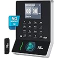 NGTeco Time Clock, App-Based Fingerprint Employee Attendance Machine for Employees Small Businesses, 2.4GHz LAN WiFi Time Card Punch Machine W2 (No Monthly Fee)
