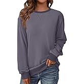 GKBK Womens Long Sleeve Sweatshirt Casual Crew Neck T Shirt Cute Pullover Tops Lightweight Loose Fit Sweater 2025 Fall Outfit
