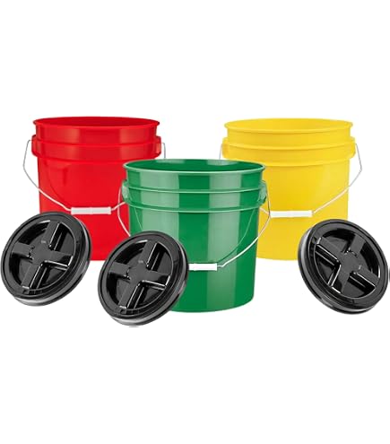 thumbnail image 2 of House Naturals 3.5 Gallon Food Grade Buckets With Screw Lids - BPA Free, Green (Pack Of 3) 2 of 3