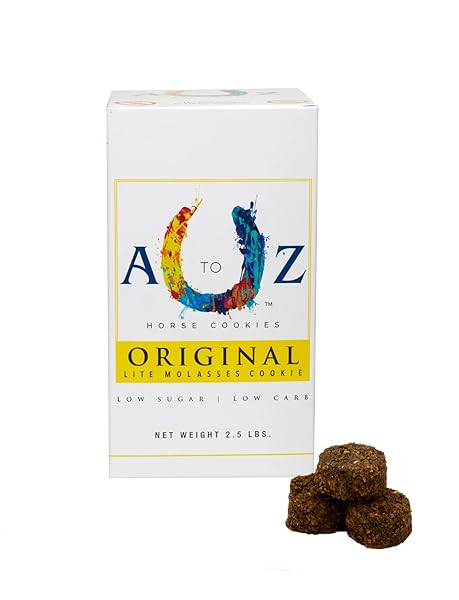A TO Z HORSE COOKIES HORSE TREATS, ORIGINAL FLAVOR, A SOFTER COOKIE/PILL POPPER MADE W/LITE MOLASSES, LOW CARB/SUGAR, WHEAT, CORN, SOY & ALFALFA FREE. ALL NATURAL INGREDIENTS, 2.5 LB
