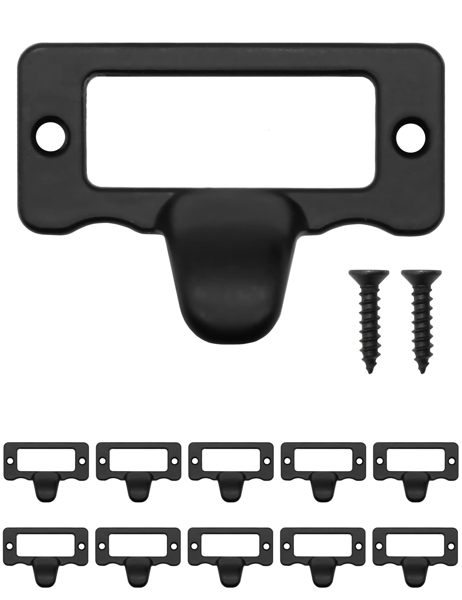 Fuxxer® 10x Label Window Handles for Pharmacist Cabinets 47 x 34 mm Black Set of 10