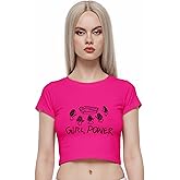 Girl Power Crop Tops for Women Y2K Funny Short Sleeve Crew Neck Baby Tees for Summer Shirt