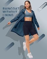 33,000ft Women's Rain Jacket Waterproof Lightweight Packable Sapphire Blue view 3