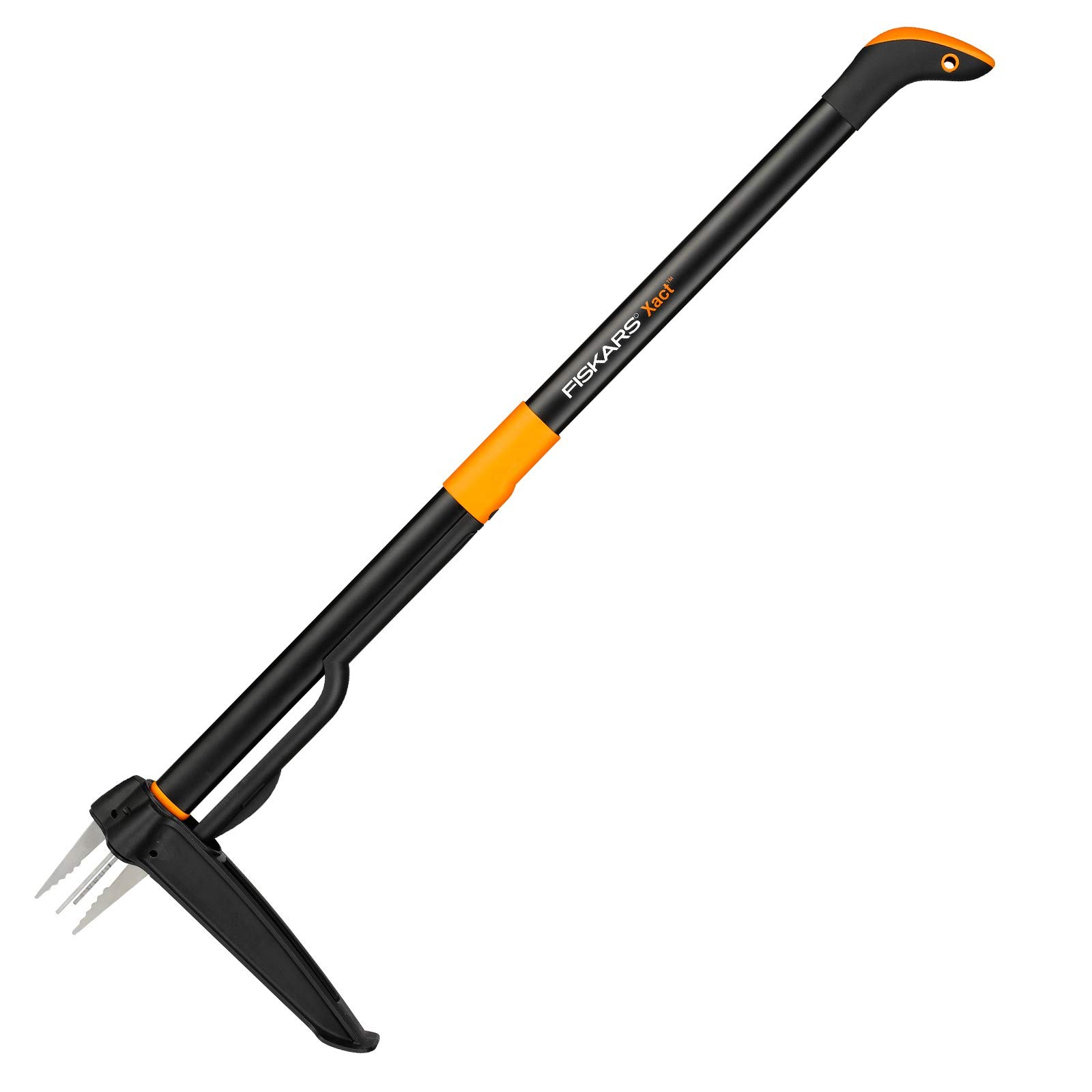 Fiskars Xact Weed Puller, Length: 1 m, Stainless Steel Handle/Plastic Handle, Black/Orange, 1020126