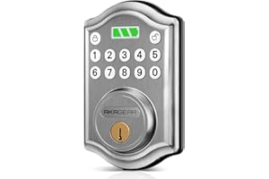 AkaGear Keyless Entry Door Lock with Keypad - Smart Deadbolt Lock for Front Door with 2 Keys - Auto Lock - Easy Installation - DS10 Mini (Satin Nickel)
