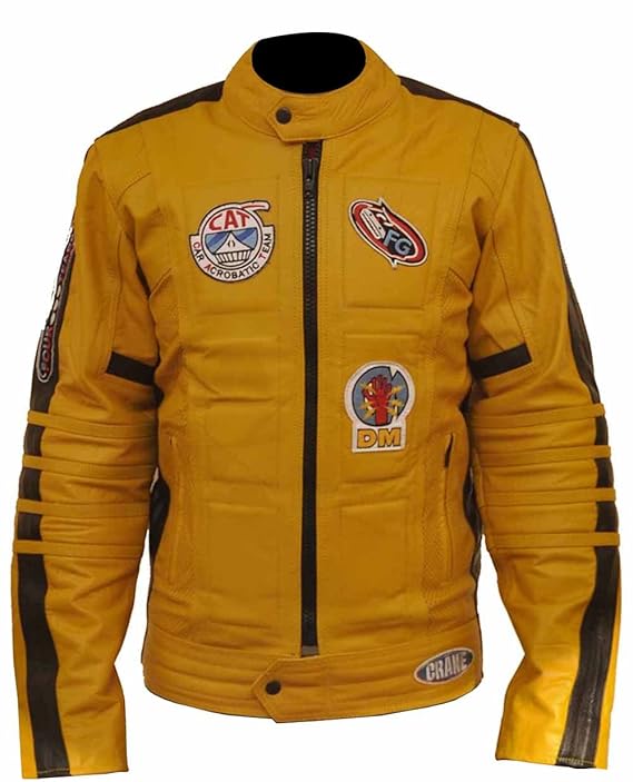 Zouqfashion Kill Bill Yellow Motorcycle Leather Jackets Amazon.co.uk