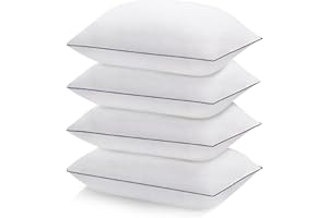 Nctoberows Bed Pillows for Sleeping Standard Size Set of 4, Cooling and Supportive Full Pillows, Hotel Quality with Premium Soft Down Alternative Fill for Back, Stomach or Side Sleepers
