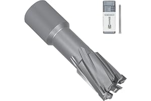 KEENTECH Carbide-Tipped Annular Cutter, 3/4" Diameter x 1-3/8" Depth, 3/4" Weldon Shank (2 Flat), High Speed Cutting TCT Mag 