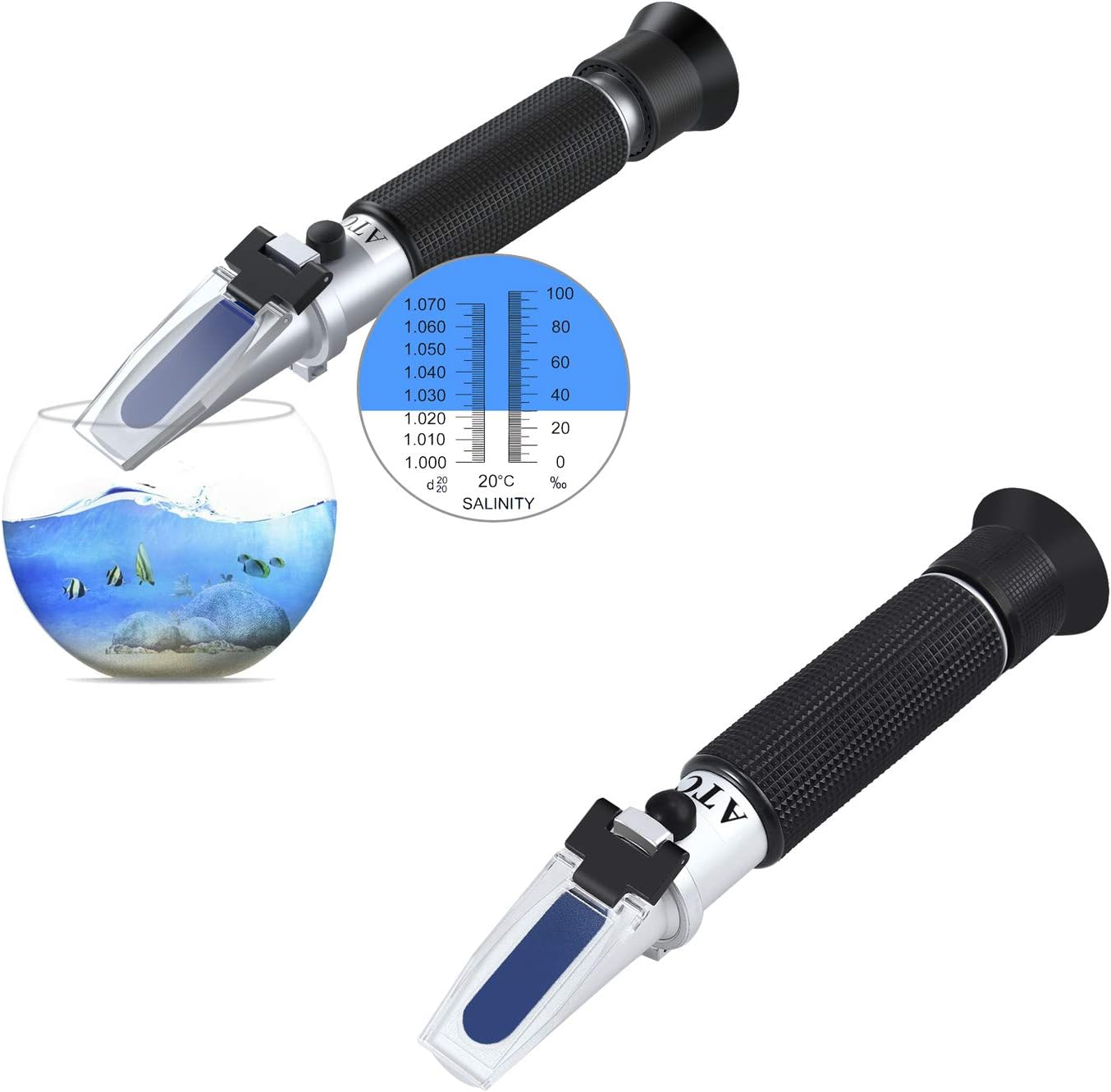 AUTOUTLET Refractometer Saltwater Aquarium & Alcohol Refractometer with ATC