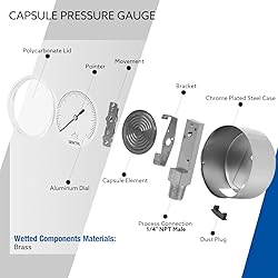 SENCTRL 0-5 Psi Low Pressure Gauge, Capsule